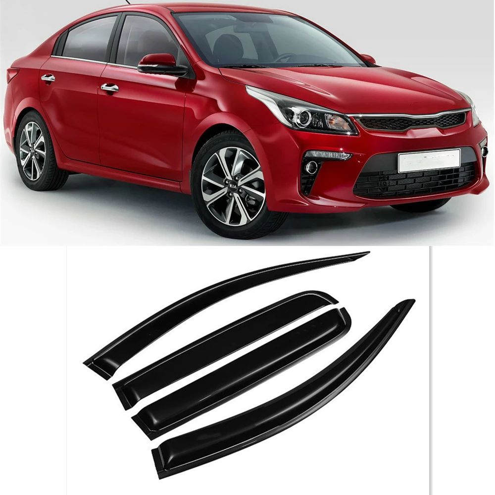 For Kia Rio 4 Hatchback Sedan 2018 2019 2020 2021+ Side Window Vent Visor Sun Rain Deflector Guard Weather Shield Car Raincoat