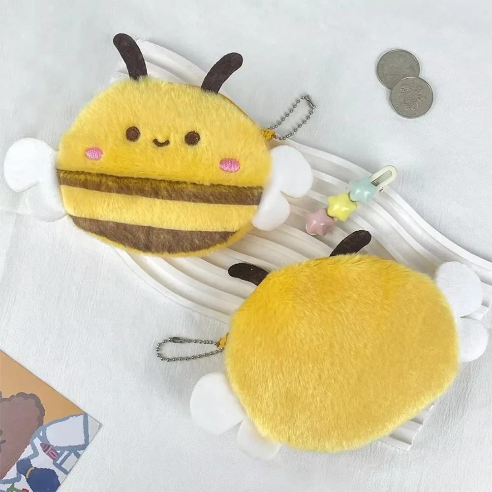 Fashion Cute Bee Coin Purse Animal Pendant Mini Portable Bee Money Bag Office Storage Cash Wallet