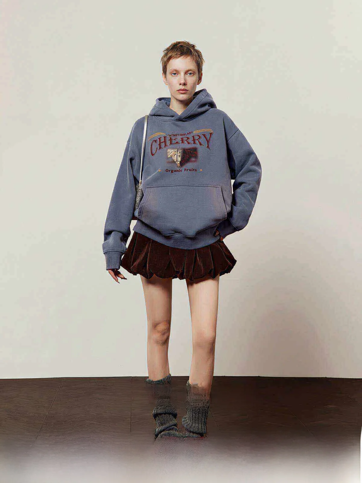 

Blue American Style Hoodie Women's Spring New Loose Slimming Commute Shirt Casual Long Sleeve Letter Pattern Girl's Sweatshirt