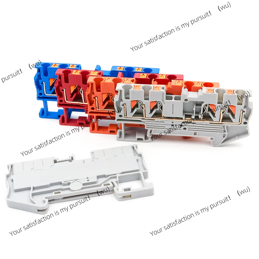 50Pcs For PT 2.5-QUATTRO 4-Wire Terminal Block 2.5mm ² DIN Rail Spring Clamp Electrical Compact Connection