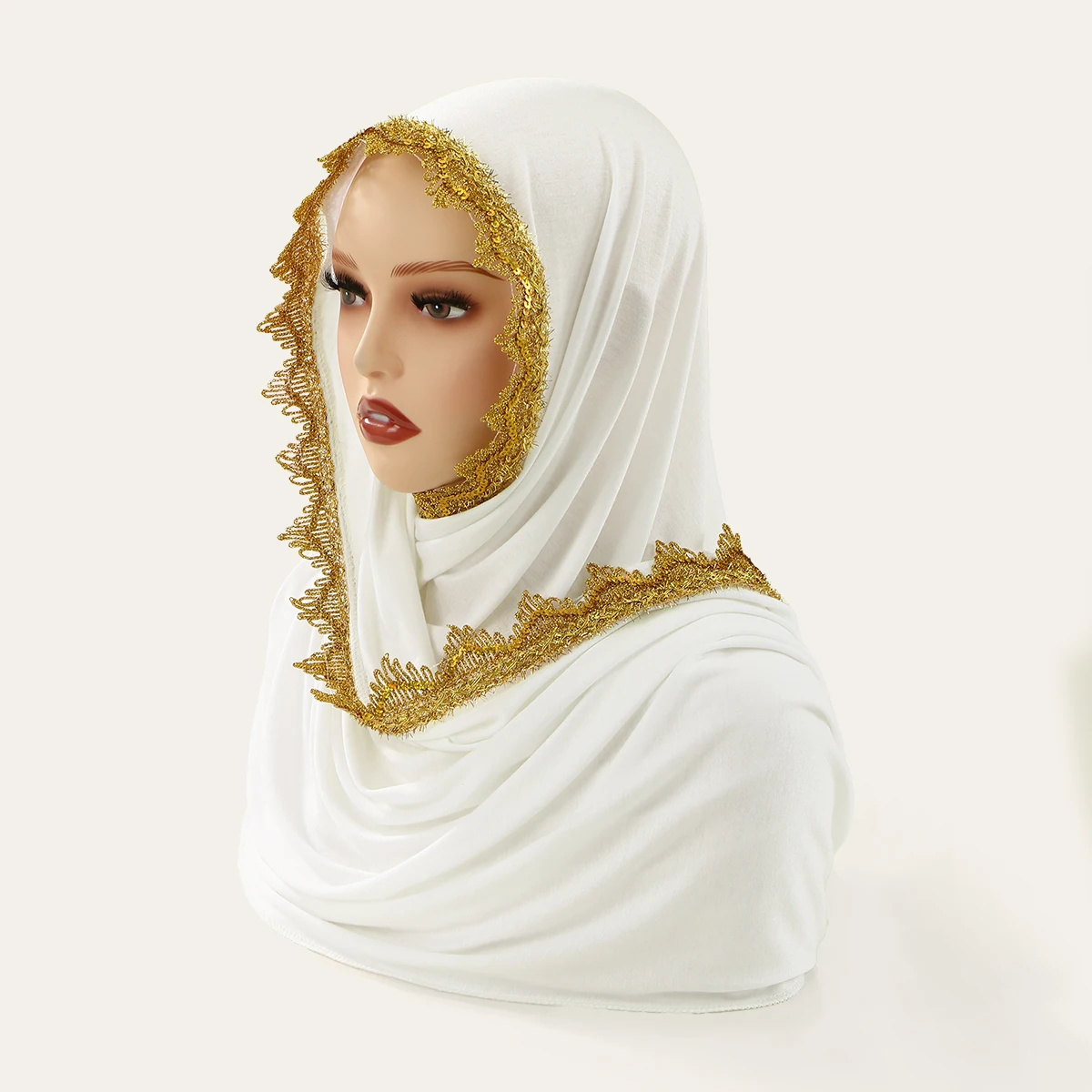 

Кружевной трикотаж с вышивкой, хлопковый шарф-хиджаб для мусульманских женщин, однотонный эластичный платок, шаль, блестящая повязка на голову, платок, банданы