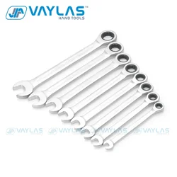8-19mm Dull Polished Combination Wrench Fixed Head Ratchet 72T and Open End High Torque Spanner Repair Hand Tools Ratchet Keys