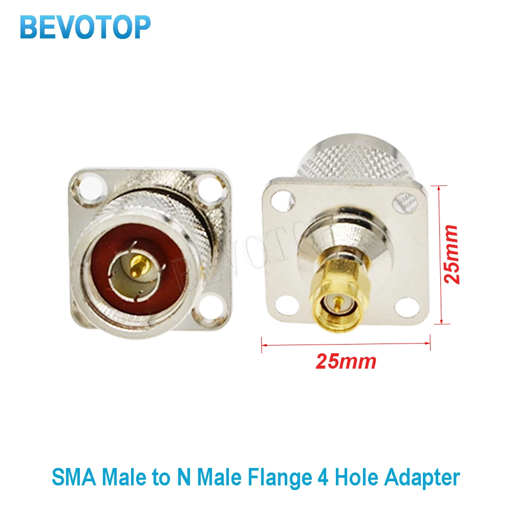 

50 шт. адаптер SMA в N, разъем SMA папа-N папа, прямой адаптер, фланец с 4 отверстиями, высококачественные радиочастотные разъемы N в адаптер SMA BEVOTOP