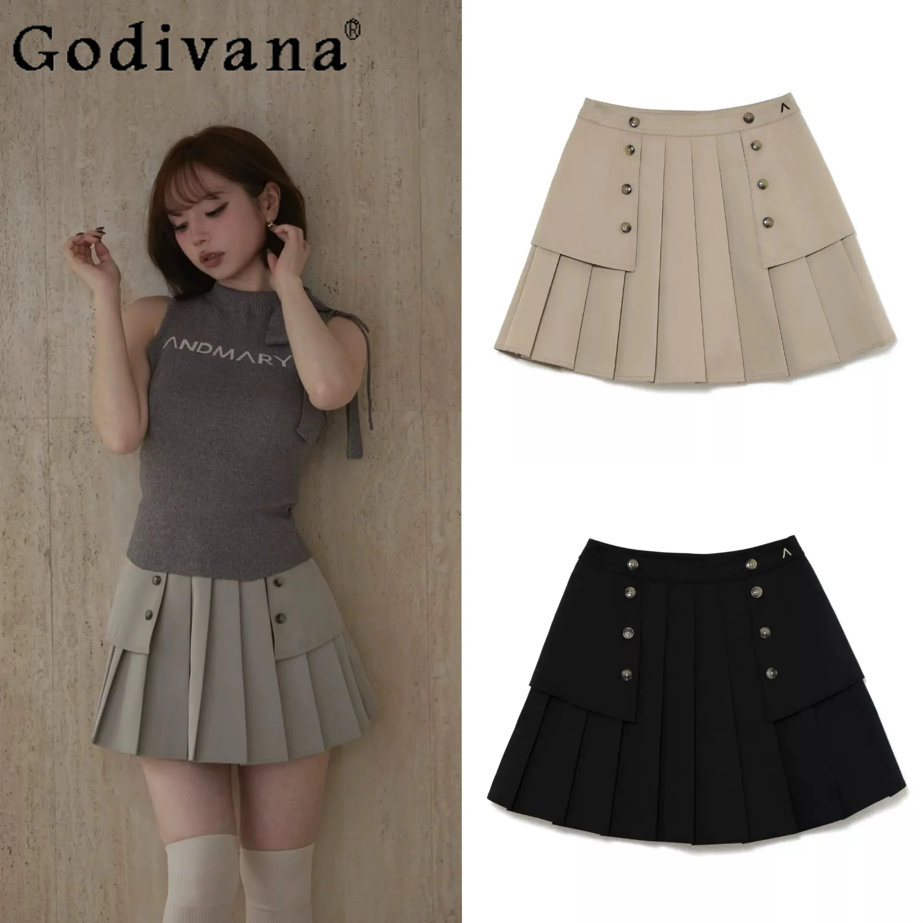 

Японская мини-юбка Spice Girls: новая женская плиссированная юбка с высокой талией, облегающая, элегантная, повседневная, короткая, весна-лето