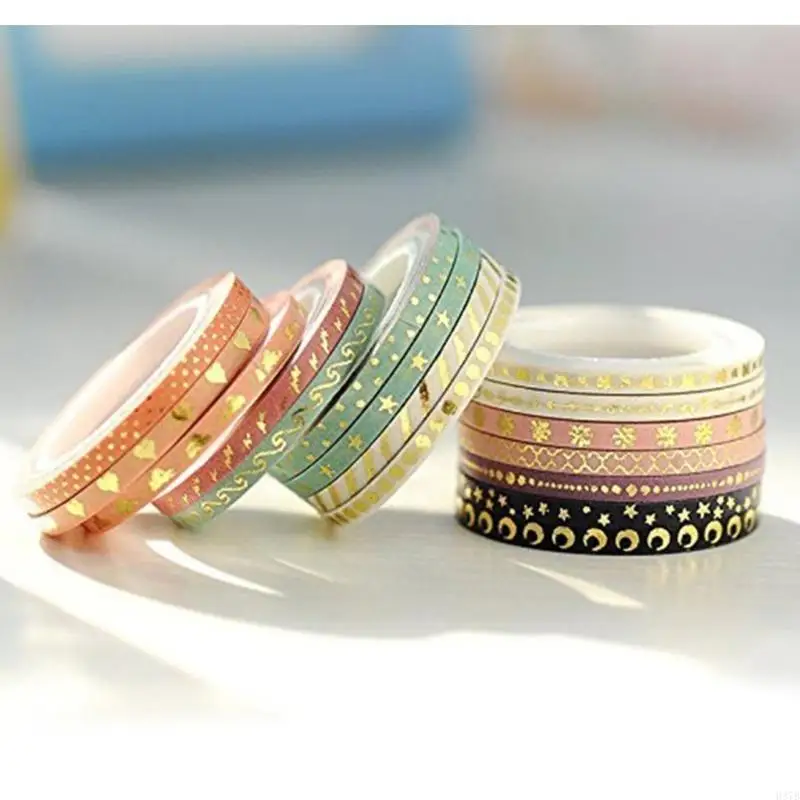 H37B 16 Roll glitzernder Washis Tape Dekorative Tape Handkontakte Künstler Klebeband für Scrapbooking Dekoration