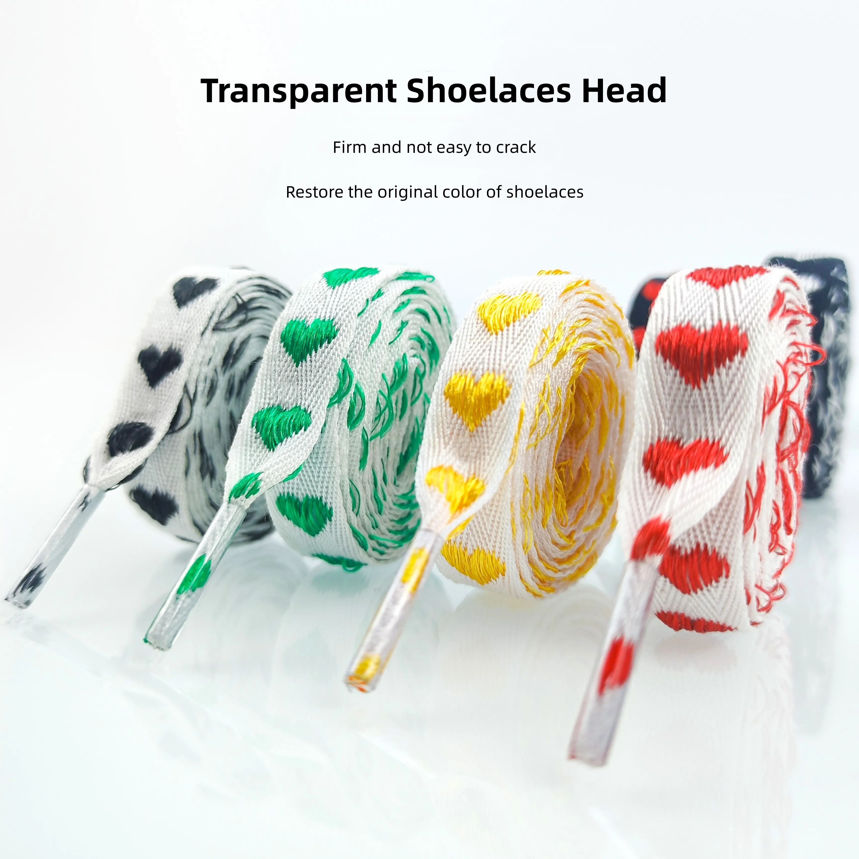 Fashion Love Heart Shoelaces Flat AF1 Shoe Laces for Sneakers Width 1.2cm Luxury Brand Laces Women Men Sport Shoelaces for Shoes