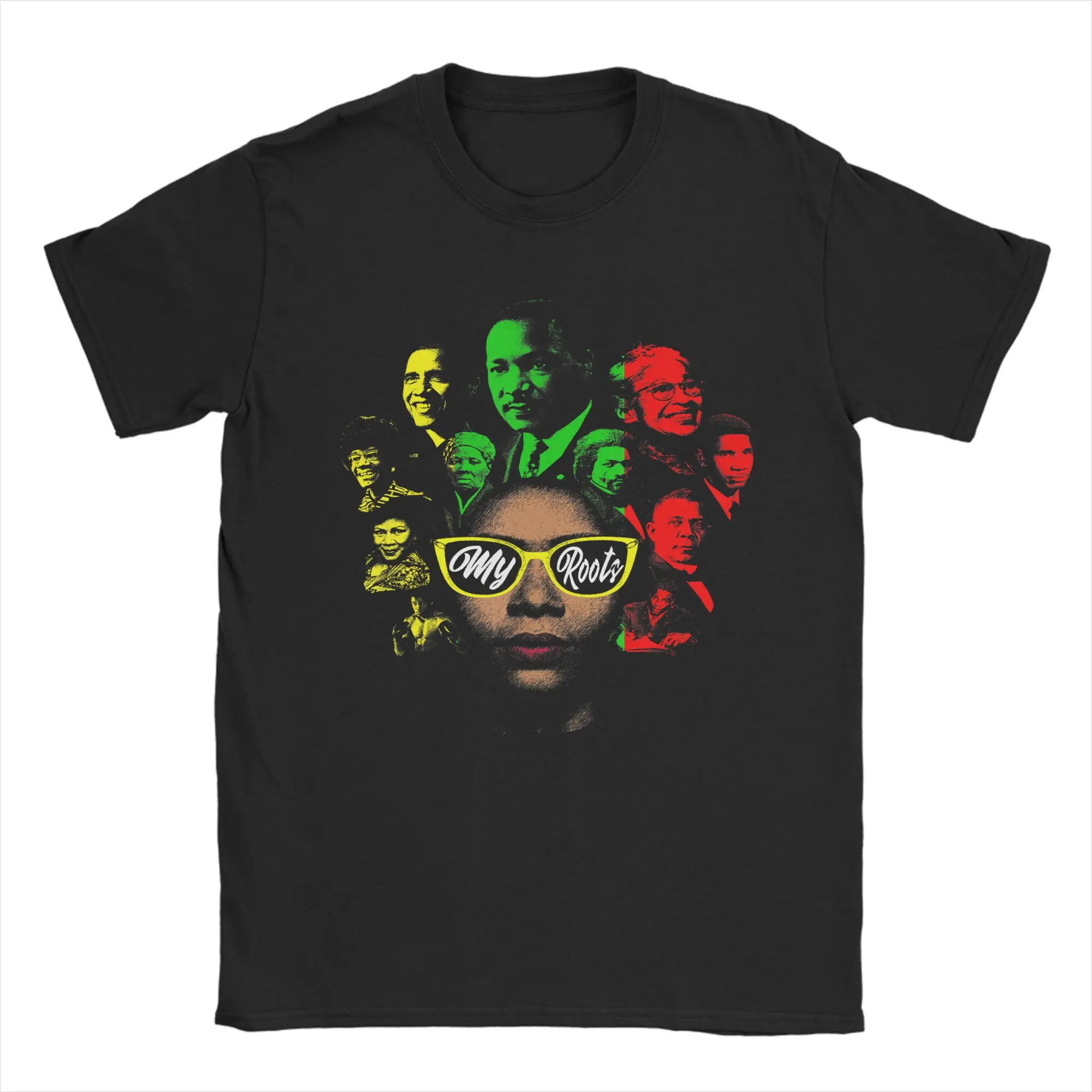 Black History Leaders Collage Famous African American Month T Shirt Summer  100% Cotton T-Shirts For Mens Popular Tee Shirt Tops