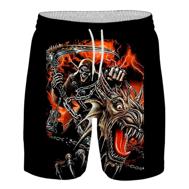 

Мужские спортивные шорты с мультяшным принтом, летние свободные повседневные пляжные штаны с 3D-эффектом