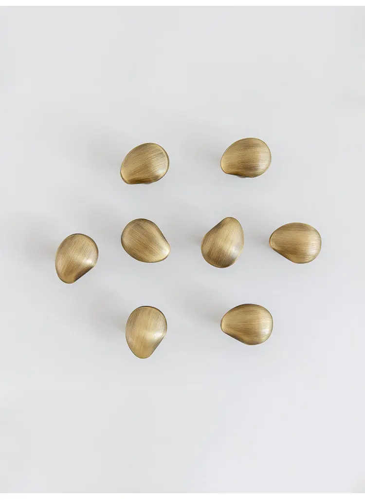 European Solid Brass Single Hole Drawer Knob, Small Golden Furniture Pull