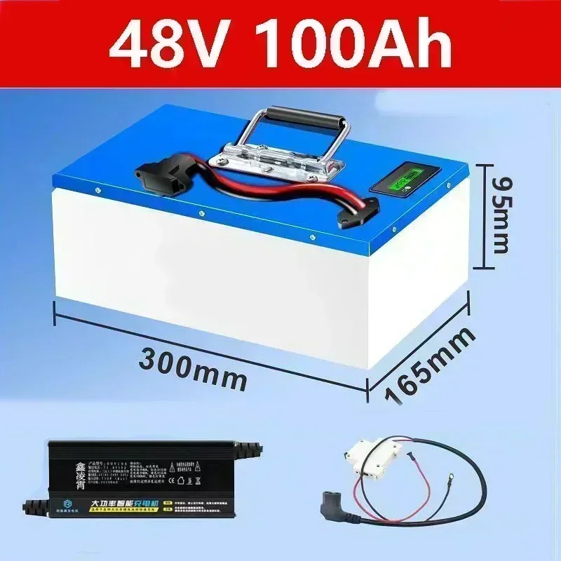 بطارية ليثيوم أيون قوية 48 فولت 60 فولت 72 فولت 100 أمبير للمركبات الكهربائية، مع خلية بطارية ذات سعة كبيرة جدًا من الدرجة A
