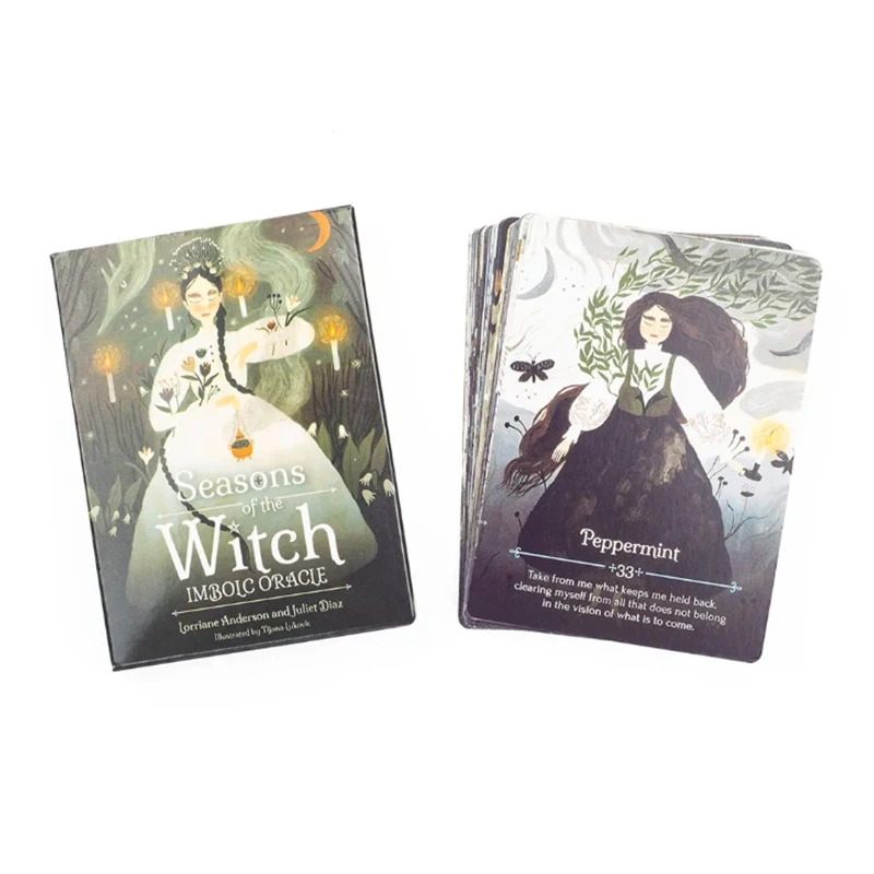 Seasons of The Witch Imbolc Oracle Tarot Board Game 44 Cards for Spiritual Guidance 10.4*7.3cm