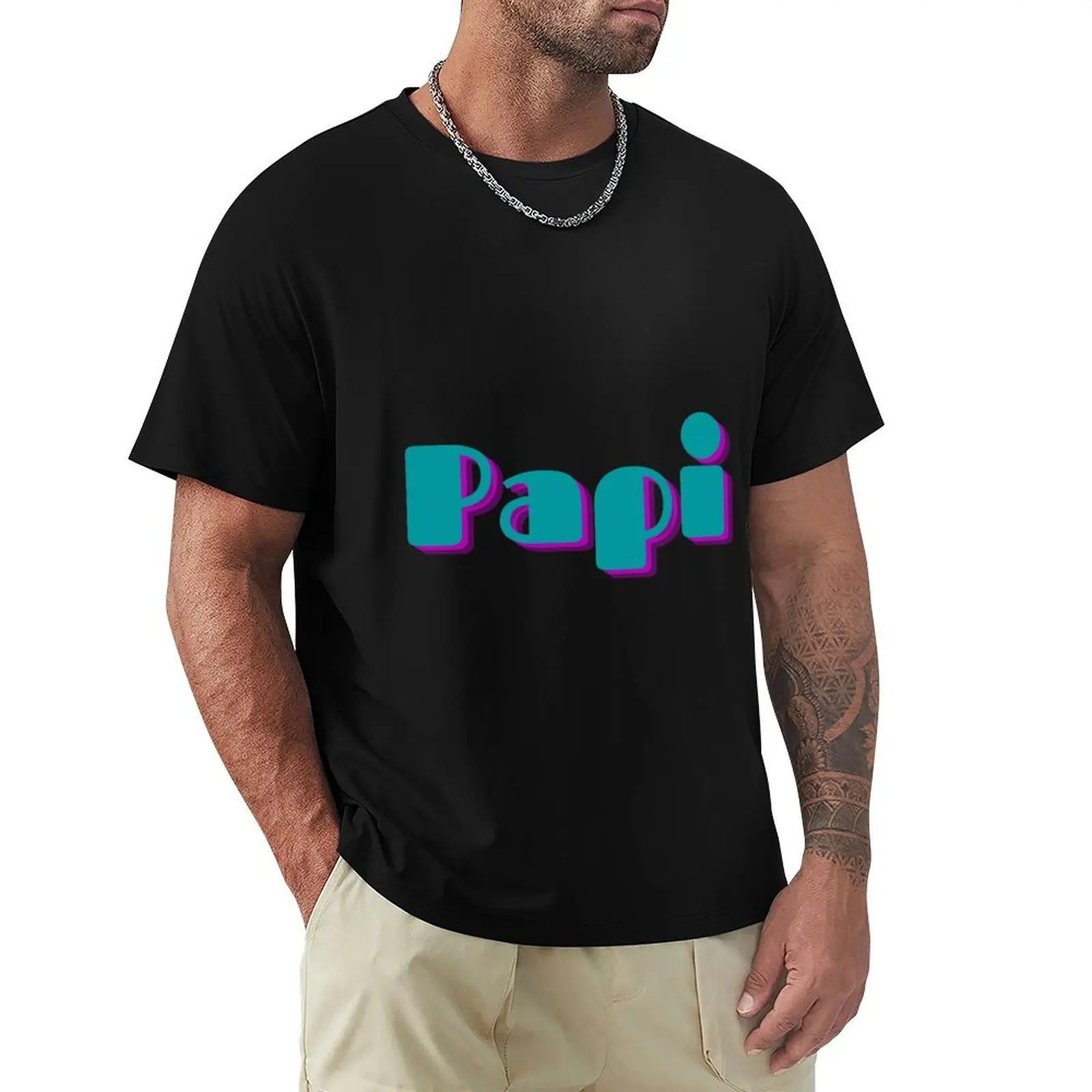 

Papi T-Shirt Basic Casual Short Sleeve Cotton Shirt