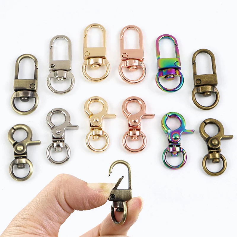 10-50 Stück 10mm Metall-Karabinerhaken Schlüsselanhänger Drehbarer Auslöseclip Schnalle Taschenriemen Schnapphaken Karabiner DIY Hardware-Zubehör – Detail 6