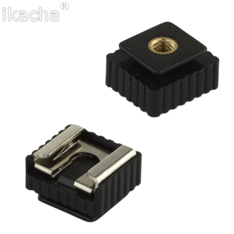 Flash Hot Shoe Mount Adapter Speedight Flash Cold Hot Shoe Bracket Mount Adapter 1/4" Screw for Studio Speedight Tripod