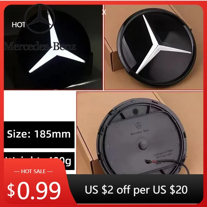 

Car Sticker Car Front Grill Logo Light 3D LED Badge Emblem Luminous Decorative Light For Mercedes Benz W213 E-Class