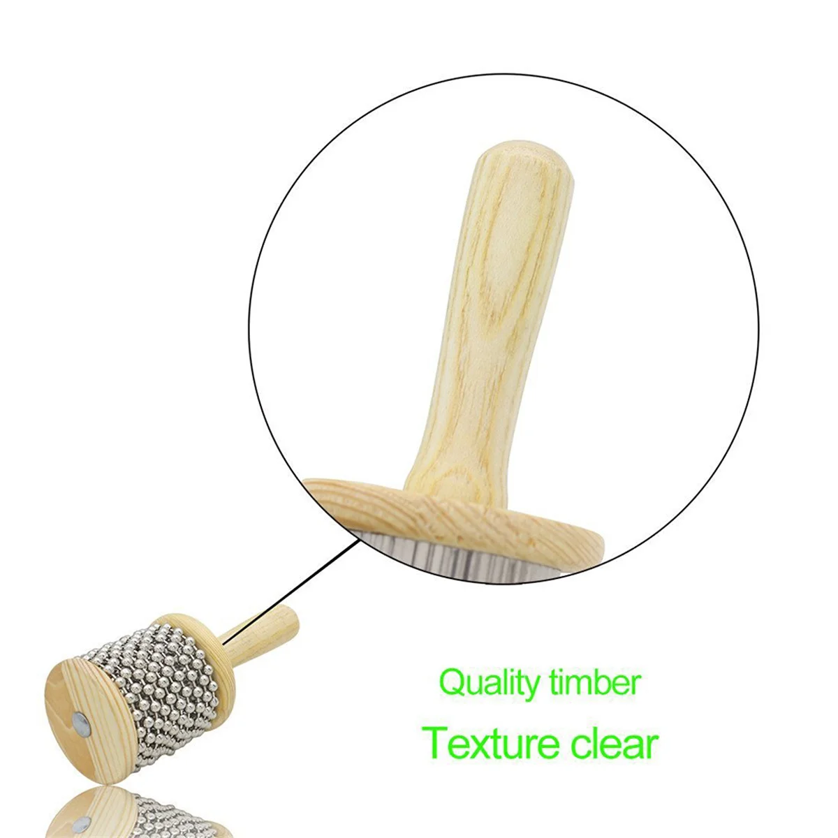 Dia.2.5'' Holz-Cabasa-Handschüttler, Schaben, Rasseln, Sound, Kinder-Musikinstrument, einfacher Griff für Studenten im Vorschulalter