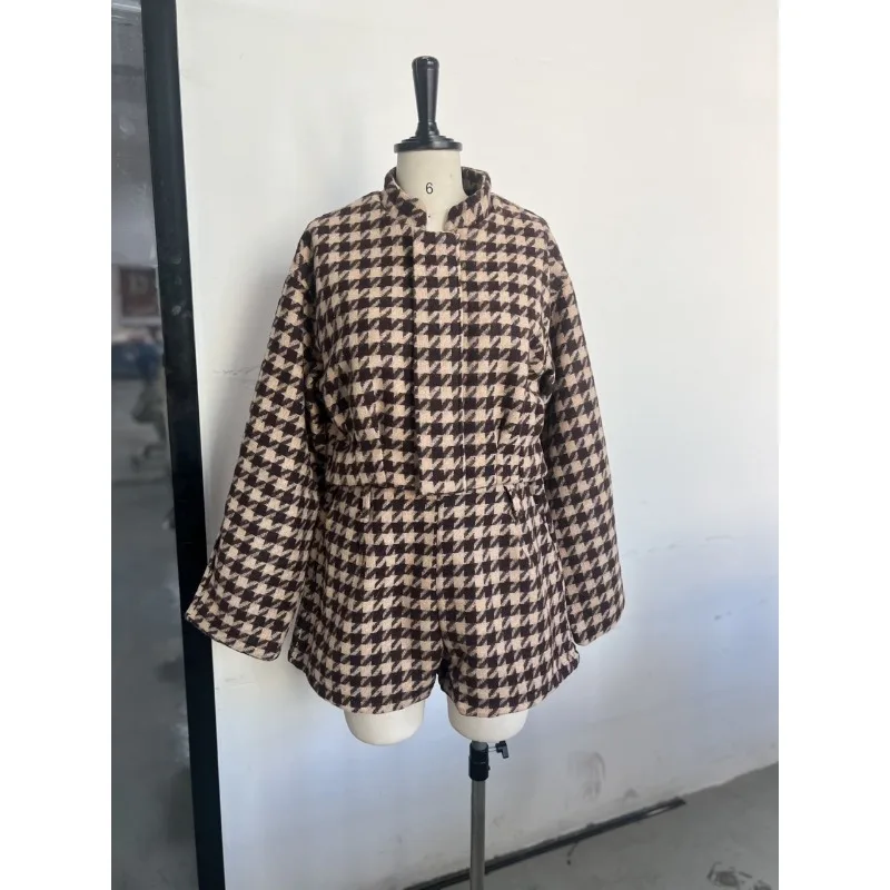 

Весенне-осенняя женская одежда, европейская и американская трансграничная внешняя торговля, новый комплект с воротником-стойкой, куртка на молнии и шорты