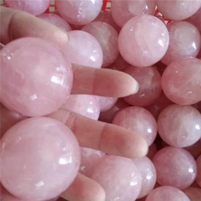 1pc Healing Crystal Natural Pink Rose Quartz Gemstone Ball Divination Sphere 20mm