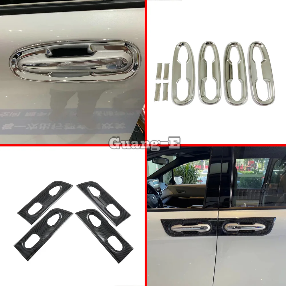 

Накладки на ручки дверей и защитные наклейки на рамку подлокотника для Toyota Sienna 2021-2023 гг.