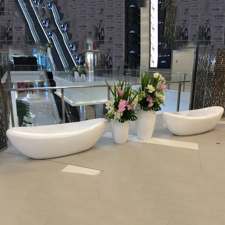 

*Factory Cutomization Fiberglass Bench Seating Outdoor Furniture Shopping mall commercial chair Hotel Leisure Seating Sofa