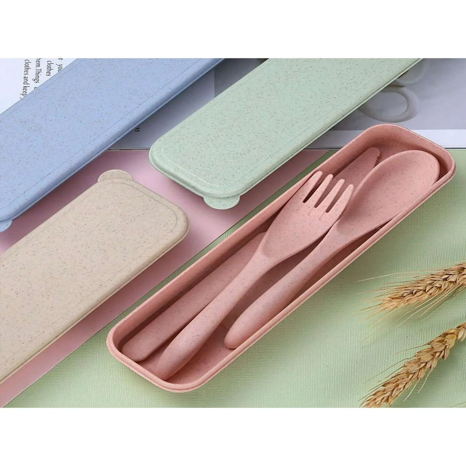 

Travel Utensil Set With Case - Reusable Spoon Forks For Picnics, Camping & Daily Use