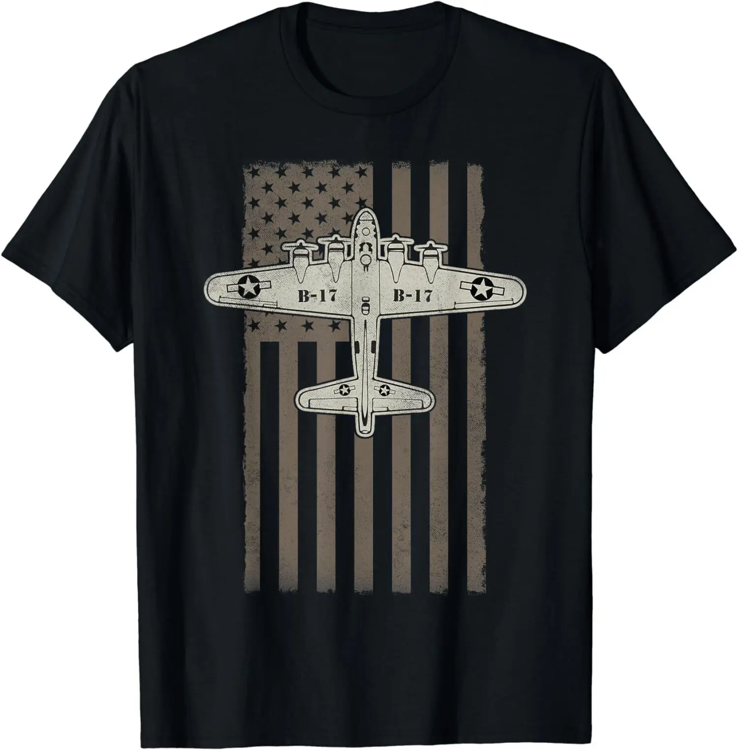 NEW LIMITED B17 Bomber American Flag WW2 Plane Aircraft Veteran Pilot T-Shirt