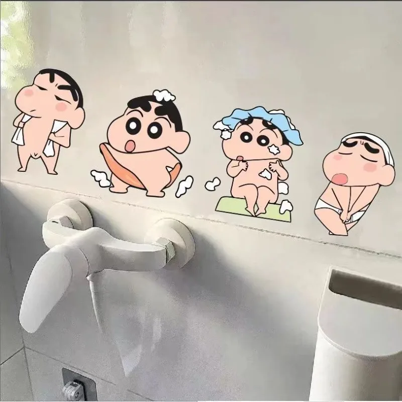 크레용 신짱 만화 창의적인 타일 스티커, 고채도, 개성있는 화장실 방수 강력 스티커 썸네일 5