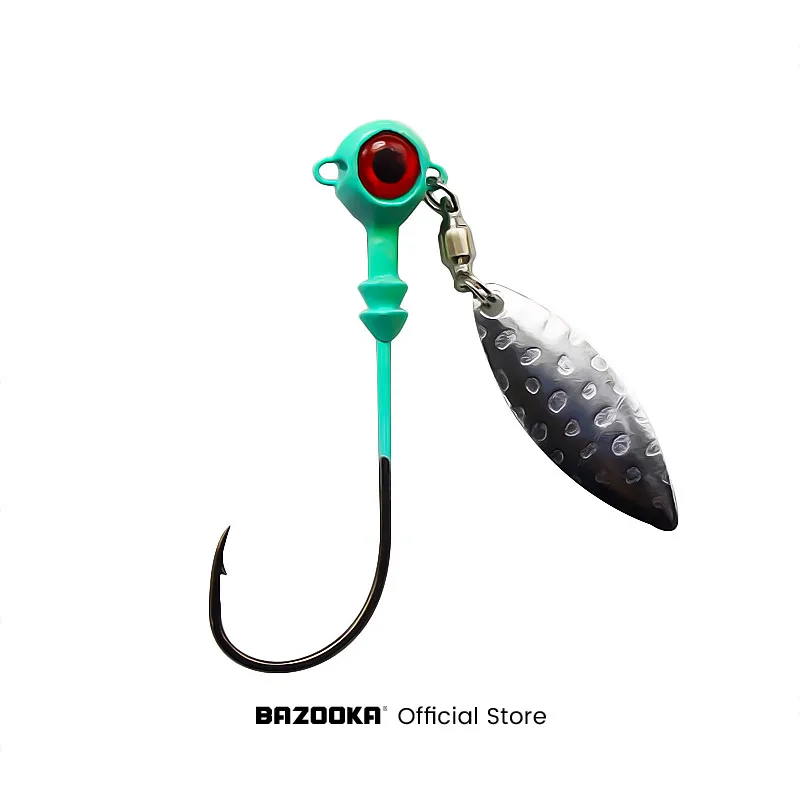 Bazooka 6g 7.5g 12g Fishing Hook Jig 3D Eyes Carbon Steel Hooks Round Head Fishing Tackle Soft Grub Worm Baits Pike Bass