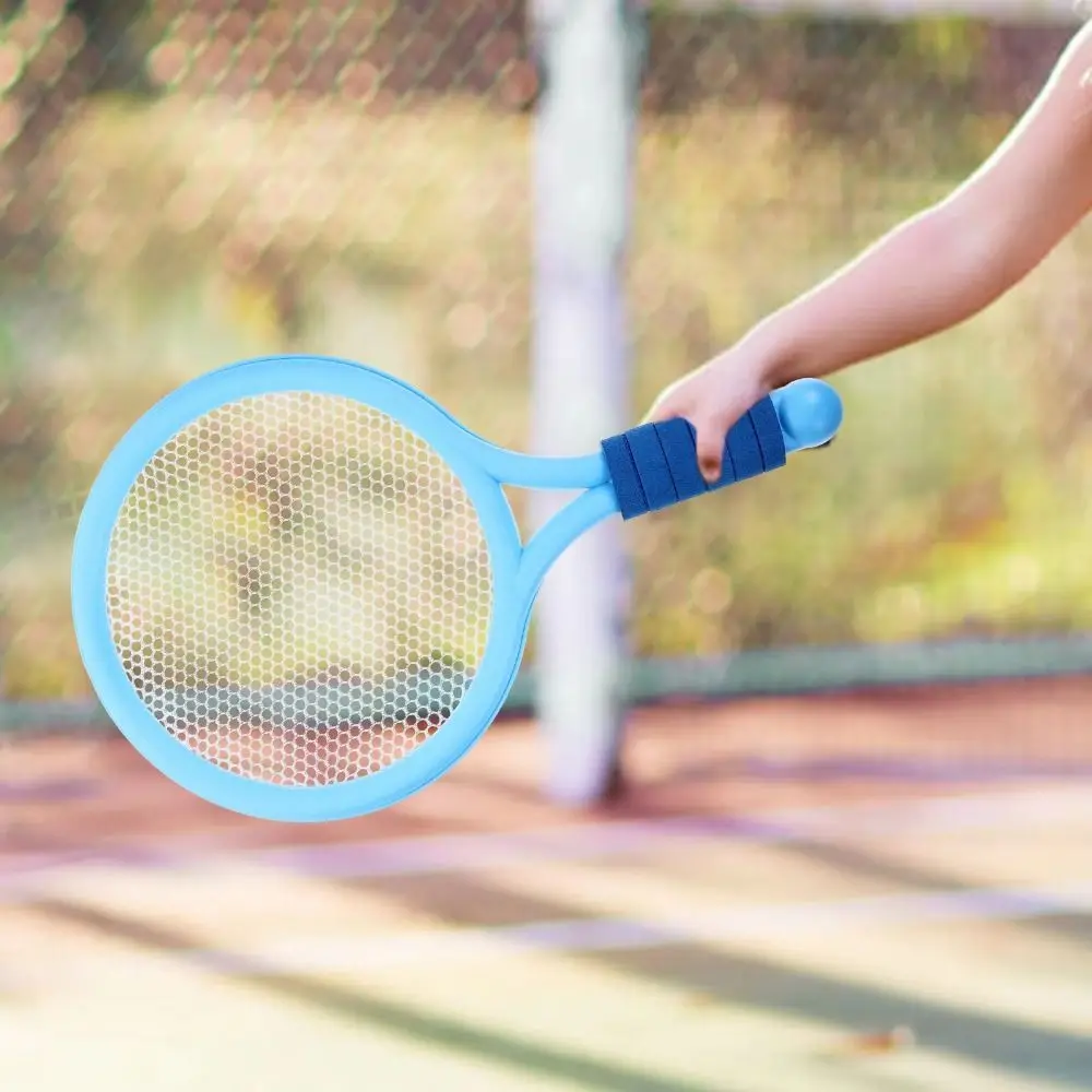 Juego de raquetas de bádminton con mango cómodo, pelotas de tenis portátiles, juguetes para niños, volantes fáciles de agarrar