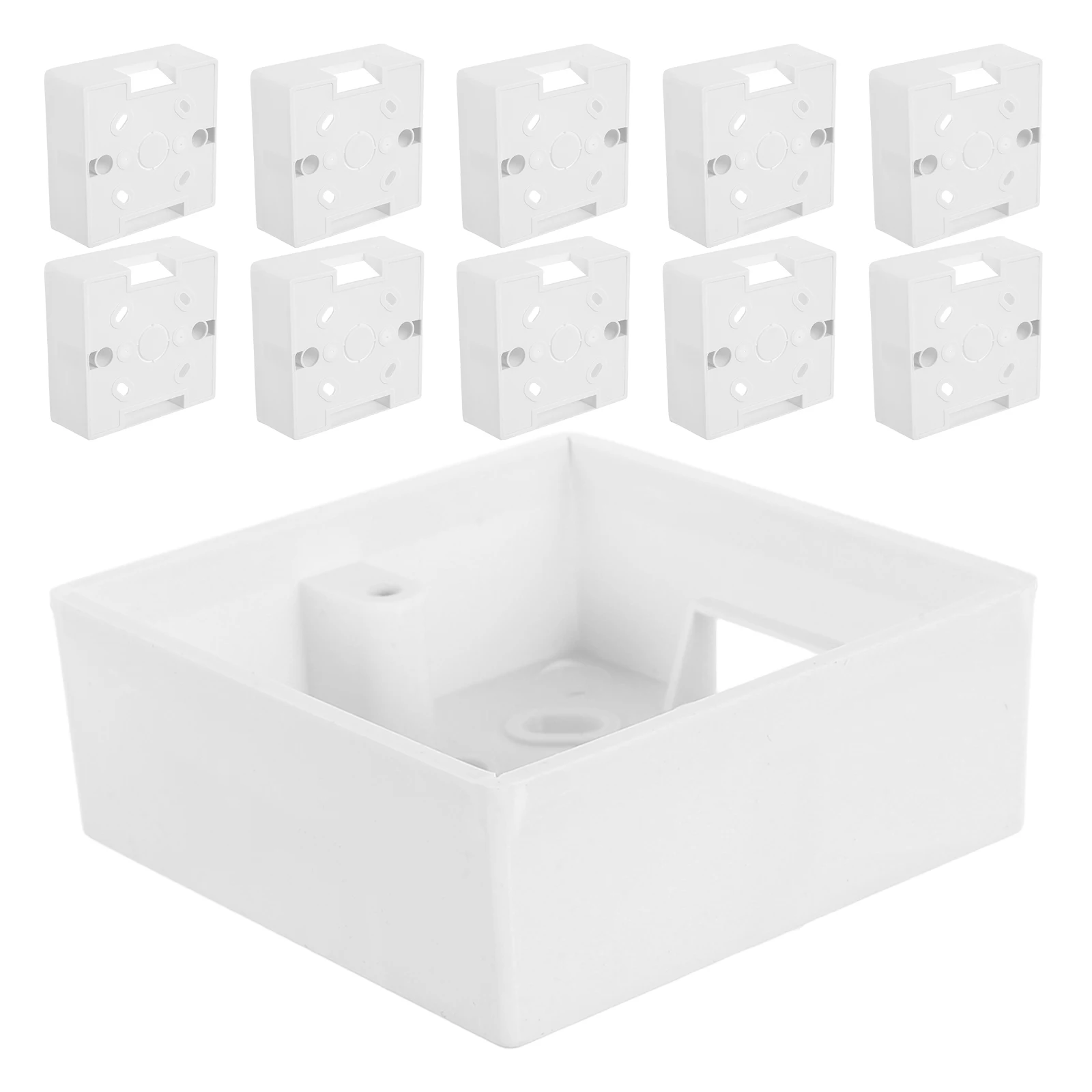 12 قطعة عصابة واحدة راحة الغبار صندوق وصلات عميقة لمقبس الحائط فلوش جبل منفذ غطاء التبديل الكهربائي الأبيض- #1