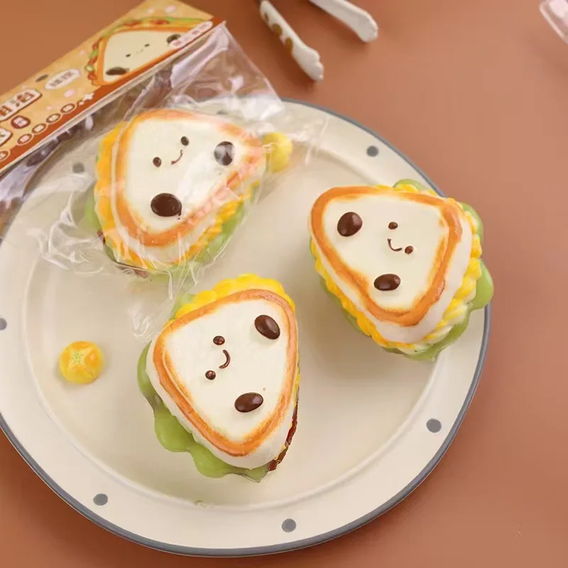 人工サンドイッチストレスリリーフおもちゃ感覚そわそわおもちゃ子供大人不安リラクゼーションスクイーズギフトピンチ楽しいストレスボール