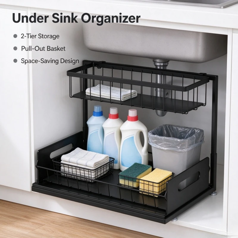 Stocking Stuffers Multifunctional Portable Double Layer Tool Box, Thick Anti-Fall Storage Case, Stainless Steel & Plastic Hardwa