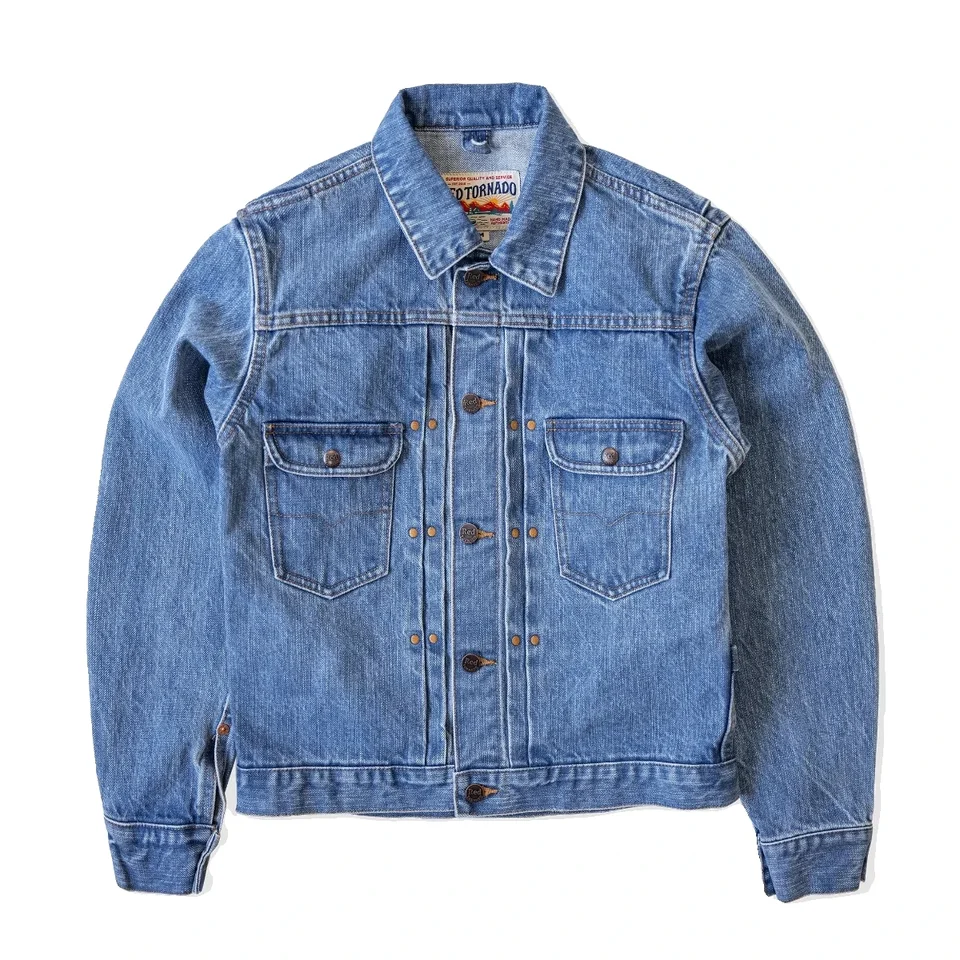 Red Tornado Vintage Indigo Denim Jacket Men Slim Fit