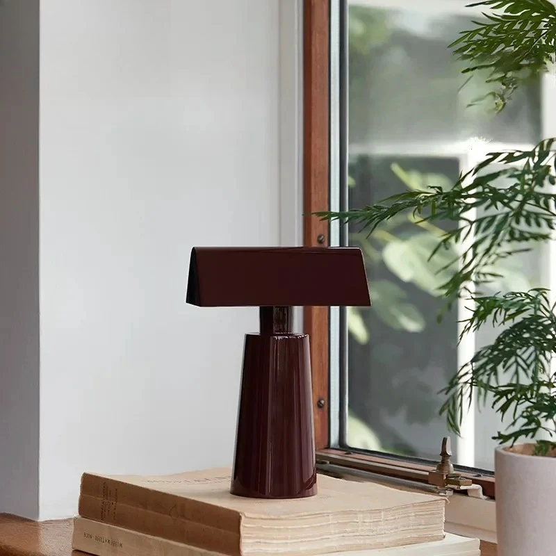 Danish Pyramid Wireless Charging Floor Lamps with Touch Switch Atmosphere Camping Portable LED Desk Lights Bedroom Bedside Table