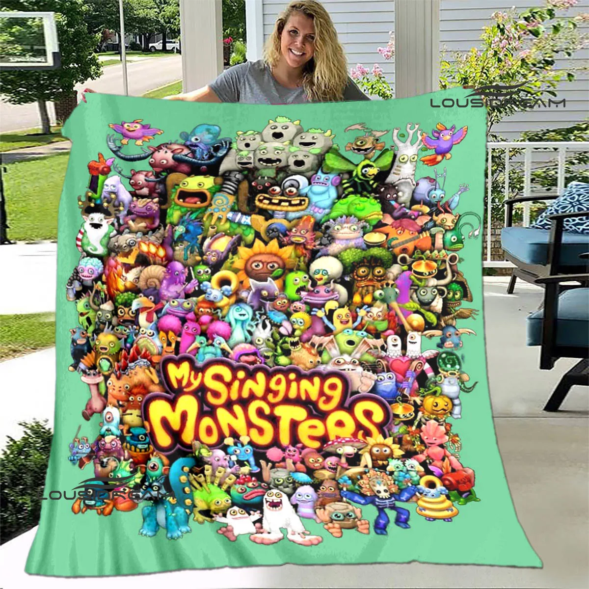 Game My Singing Monsters printed blanket Flange Warm blanket picnic blanket Soft and comfortable blanket Birthday Gift