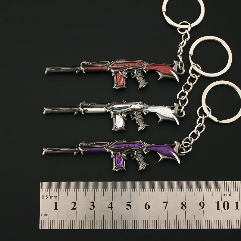 8cm Valorant Melee Reaver Weapon Model Keychain for Men Reaver Phantom Skin Metal Key Ring Fans Car Bag Decoration Jewelry Gift