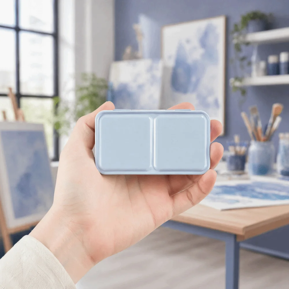 Metal Construction Watercolor Paint Box Small Size Fold-Out Palette Watercolor Palette Tin Lid Design Portable Size