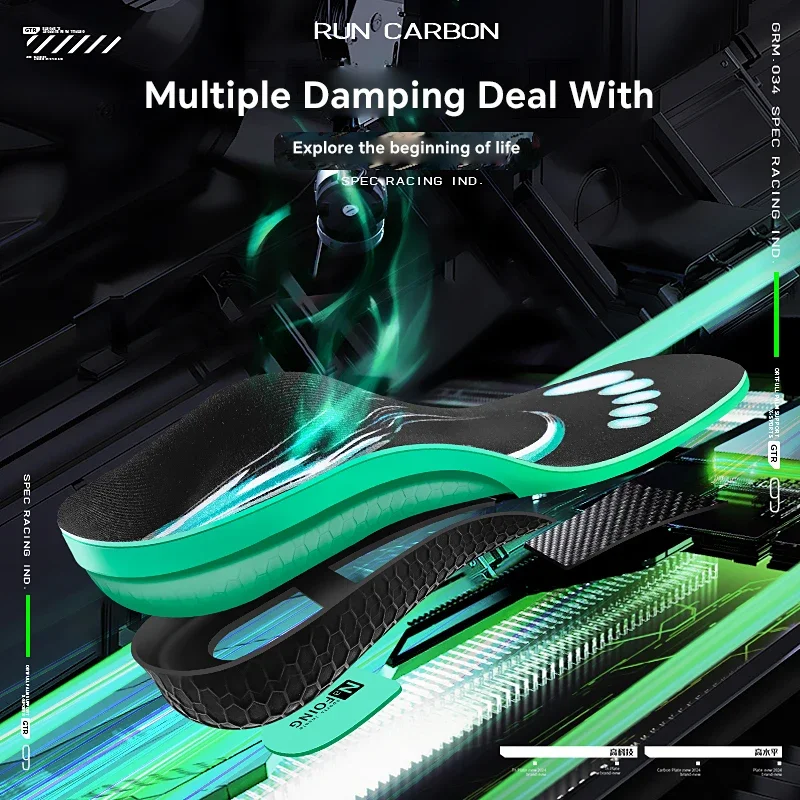 النعال الرياضية للرجال والنساء لوحة الكربون قوس دعم تنفس امتصاص الصدمات الأحذية وسادة في الهواء الطلق تشغيل أحذية رياضية نعل داخلي #4