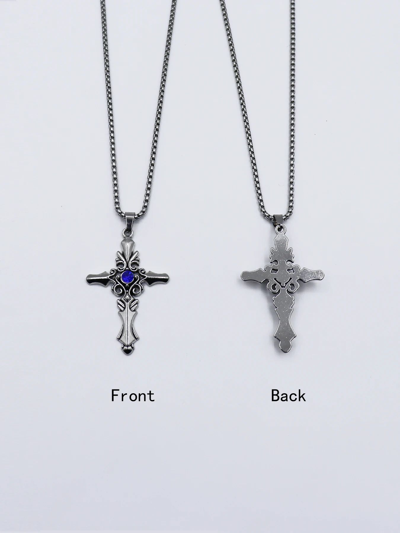 1 piece Antique Jesus Cross Never Fade Stainless Steel Chain Screw Man Necklace Bling Two Tone Pendant Street Hip Hop Male Jewel