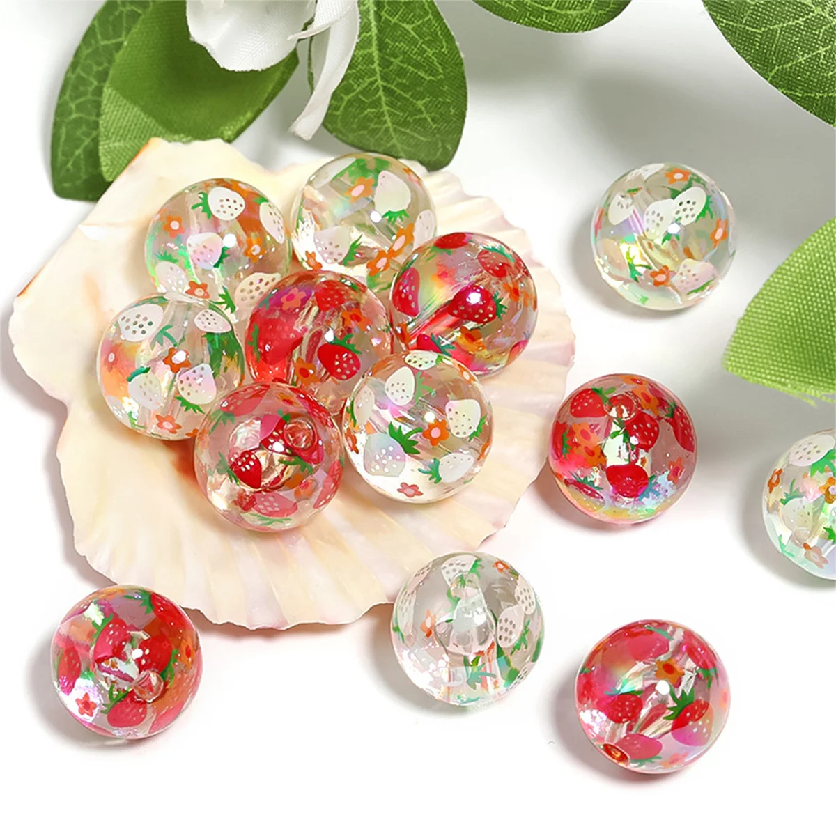 CH40 16mm Bright Acrylic Transparent  Colorful Butterfly Beads Diy Bracelet Necklace Handmade Clothes Jewelry Accessories