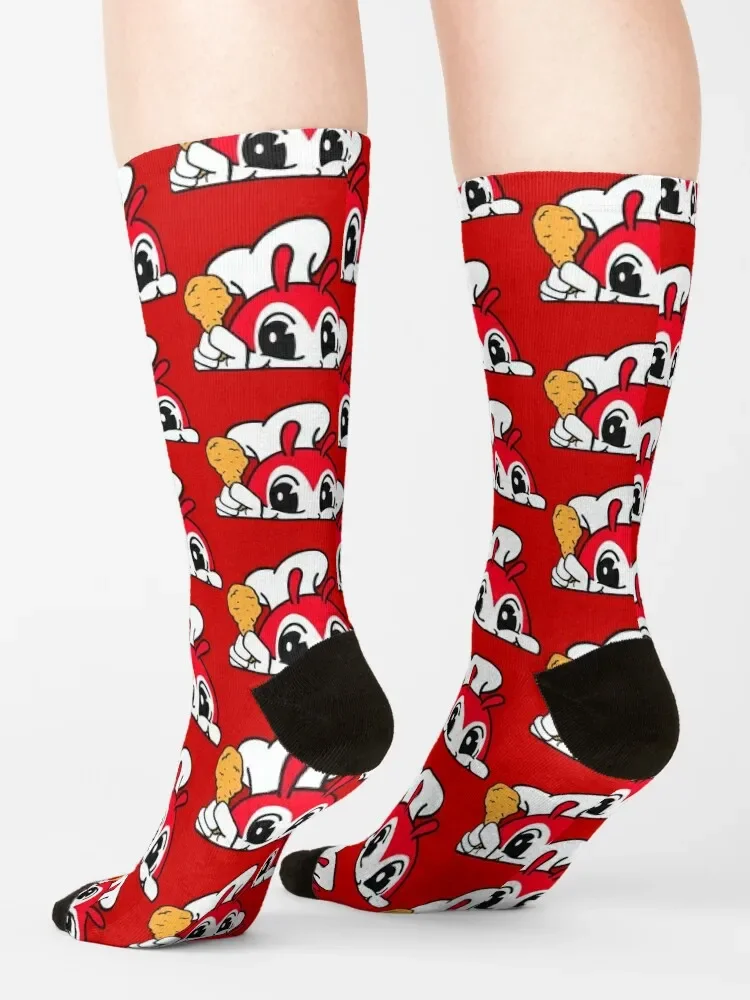 JOLLIBEE STICKER-Homens e Mulheres de Aquecimento Sock, Meias Presente, BONTO, FRANGO, ALEGRIA, PEEKING, Inverno