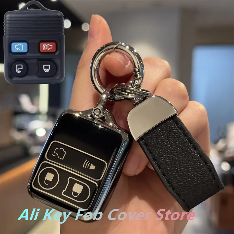 Key Fob Cover Keyring Car Keychain Lanyard for Ford Mustang Focus Explorer Edge Taurus, Key Fob Case for Lincoln, Mercury