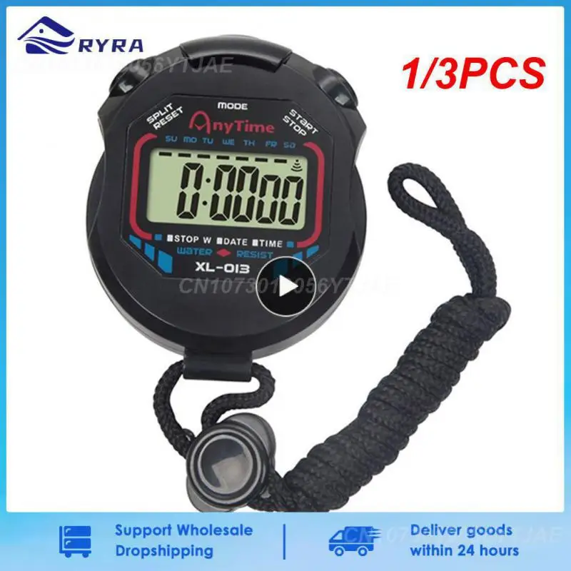 1/3PCS Waterproof Chronometer Handheld Pocket Stopwatch Professional Digital Sport Stopwatch LCD Timer Stop Watch Timer Tools