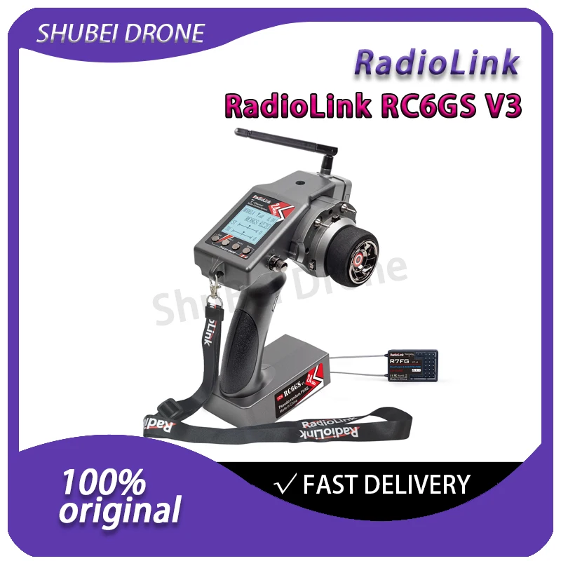 

RadioLink Ledi RC6GS V3 Radio Transmitter 2.4GHz 7CH Gyro Integrated with R7FG Remote Controller for Cars Boats