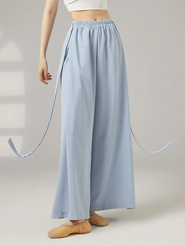 Pantalones Anchos Holgados de Danza Moderna con Lazos, Uniforme de Danza Clásica, Ropa Profesional para Entrenamiento Físico ...