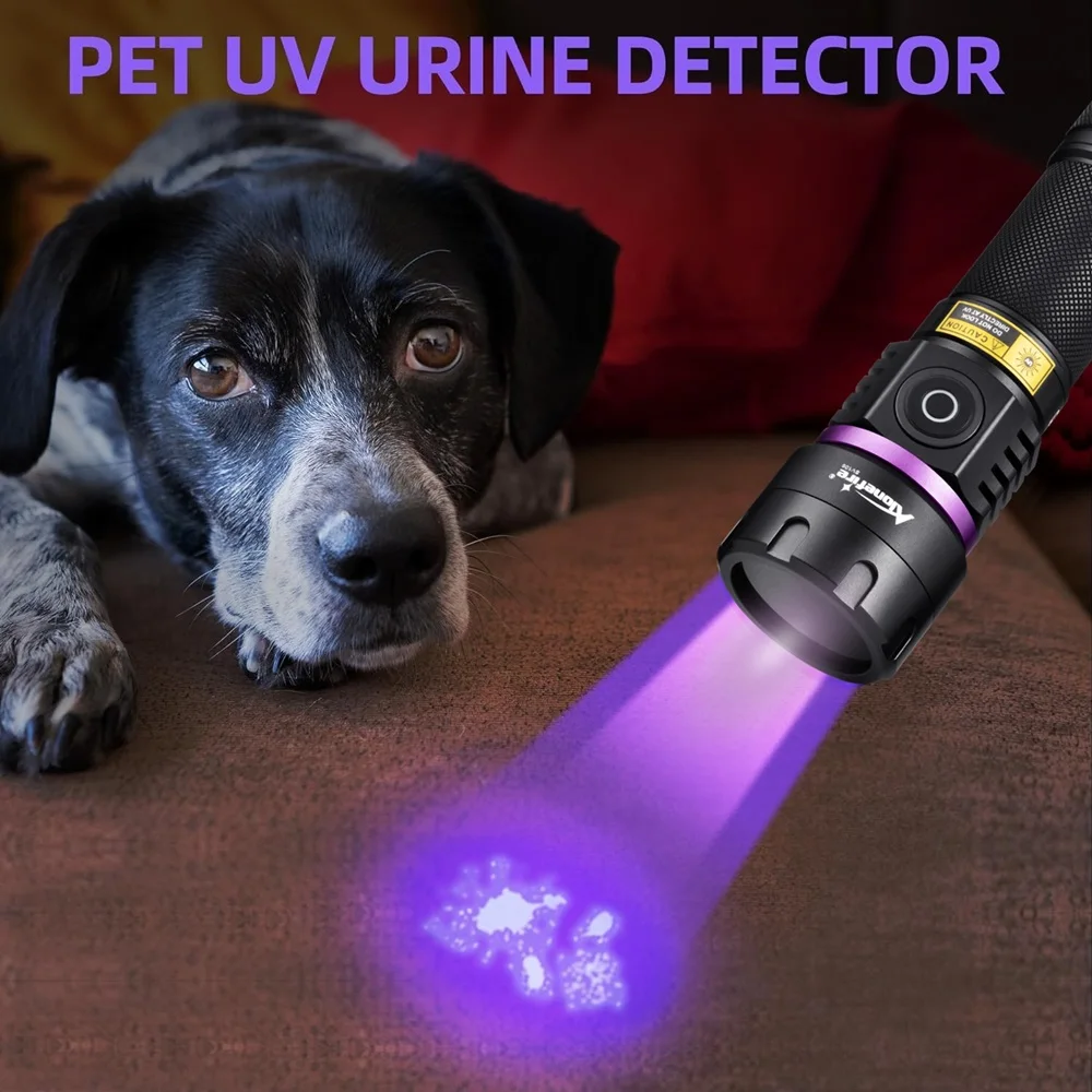 120W 365nm UV Flashlight 6Light Ultra Violet Black Light Ink Dryer Money Fluorescer Cat Dog Urine Tinea Ore Money Detector SV116