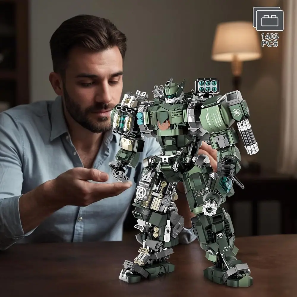 Motorisierter Mech-Bausatz für Erwachsene: 1403-teiliges Robotermodell mit Waffen für Kinder ab 14 Jahren