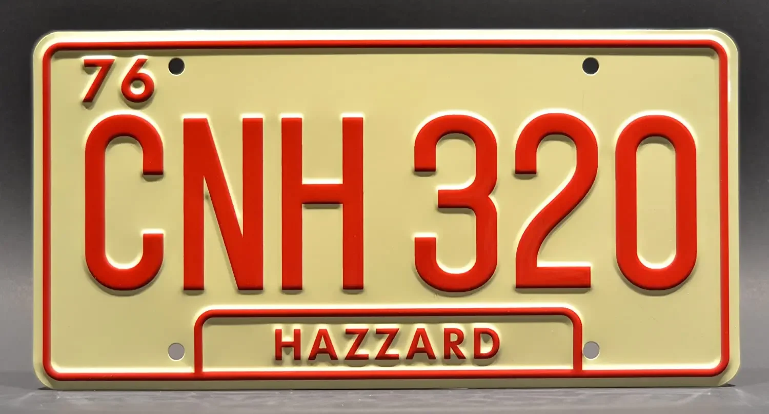 Celebrity Machines Dukes of Hazzard | General Lee | Metal Stamped License Plates