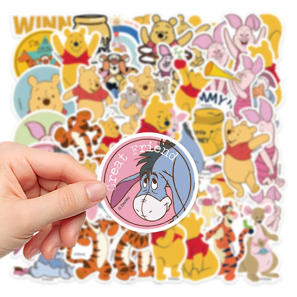 Disney Winnie the Pooh Adesivos para crianças, Decalques bonitos dos desenhos animados, Brinquedo DIY, Telefone, Garrafa de água, Notebook, Graffiti Etiqueta, 10 Pcs, 30 Pcs, 50Pcs