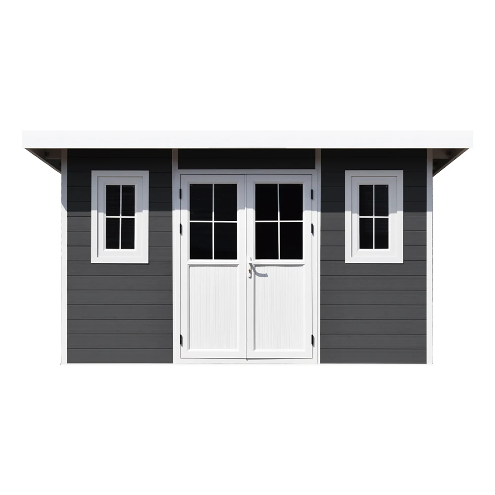 تصميم جديد - حزمة مسطحة جدارية مركبة من الخشب والبلاستيك المقاوم للماء، منزل جاهز، كابينة منزلية جاهزة للتخزين في الهواء الطلق #5